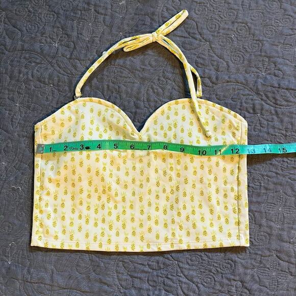 Kortni Jeane yellow pineapple tankini top size small - Picture 7 of 10